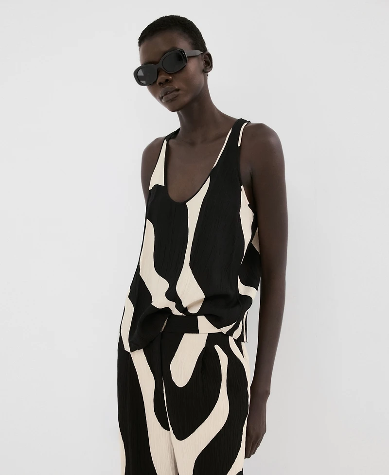 Mango Women's Printed Straight Pants