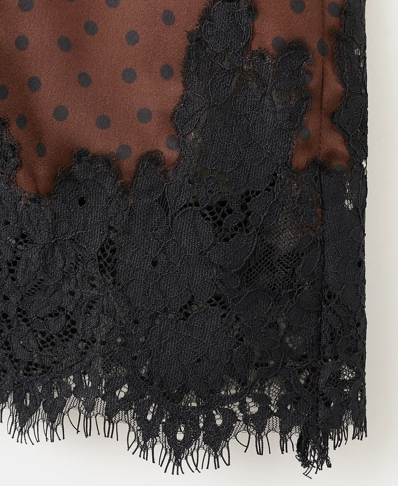 Mango Women's Polka Dot Slip Skirt