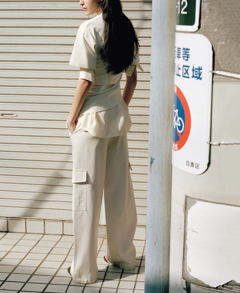 Mango Women's Mid-Rise Pockets Cargo Pants