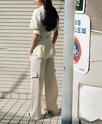 Mango Women's Mid-Rise Pockets Cargo Pants