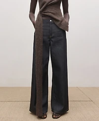 Mango Women's Low-Rise Wide Leg Jeans