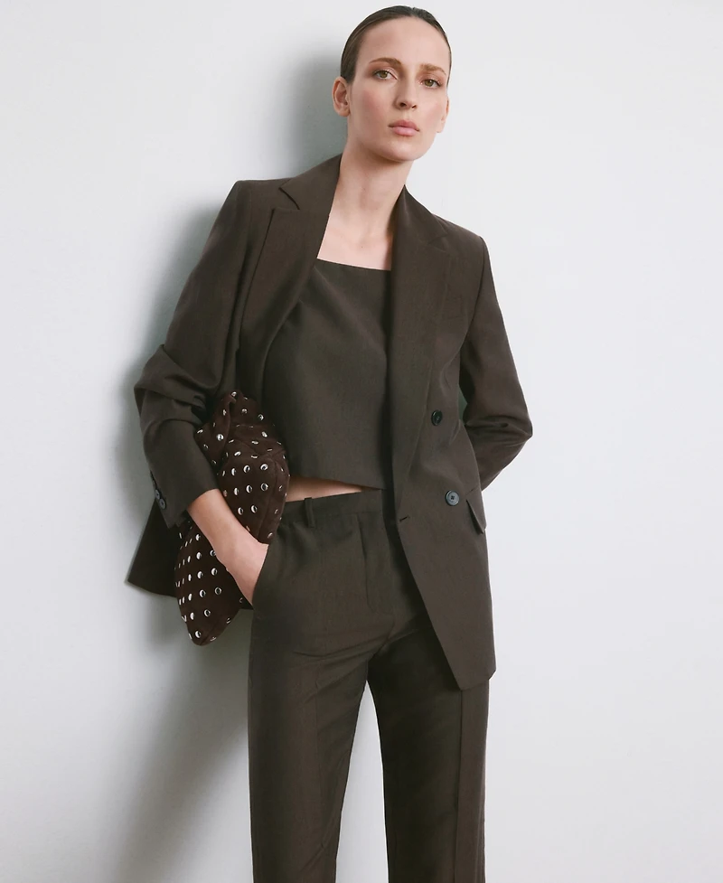 Mango Women's Mid-Rise Lyocell Pants