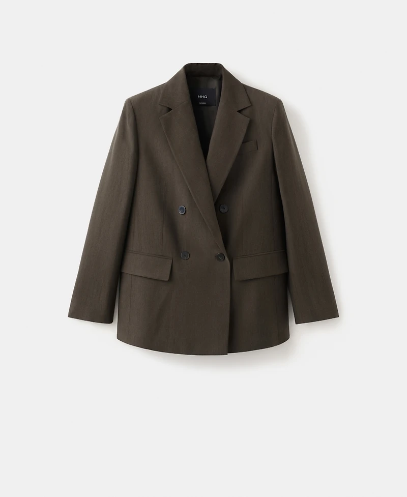 Mango Women's Straight-Fit Lyocell Suit Blazer