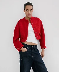 Mango Women's Jewel Buttons Tweed Jacket