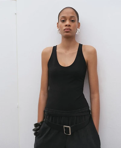 Mango Women's Open Back Fitted Bodysuit