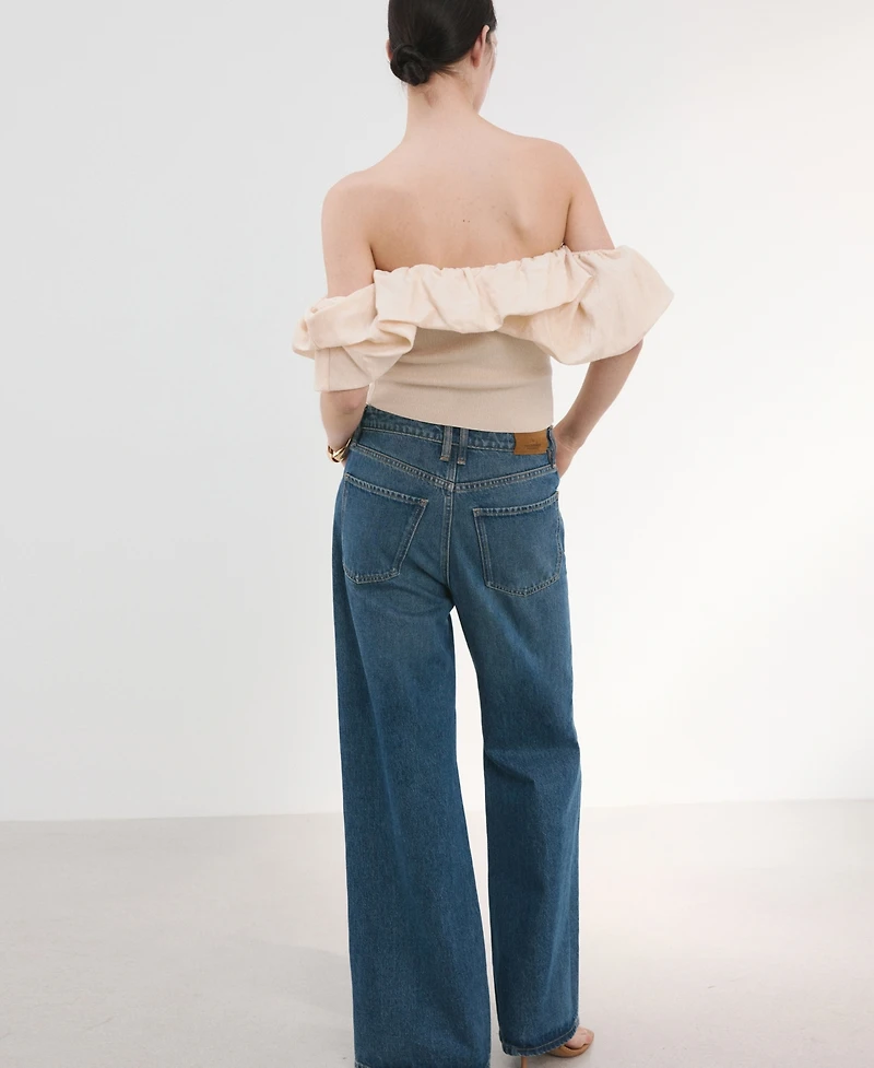 Mango Women's Strapless Knitted Top