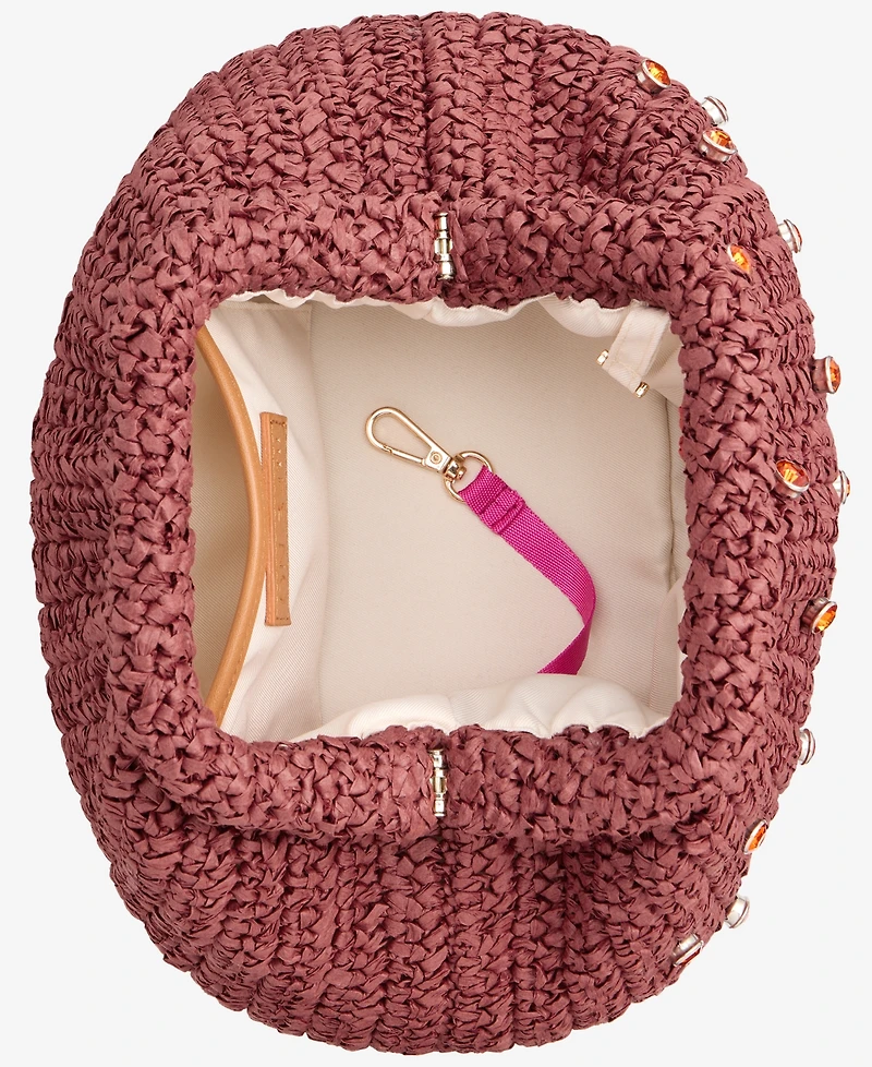 On 34th Crochet Raffia Shoulder Bag, Macy's Exclusive