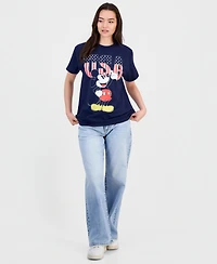 Disney Juniors' Mickey Usa Cotton Short-Sleeve T-Shirt