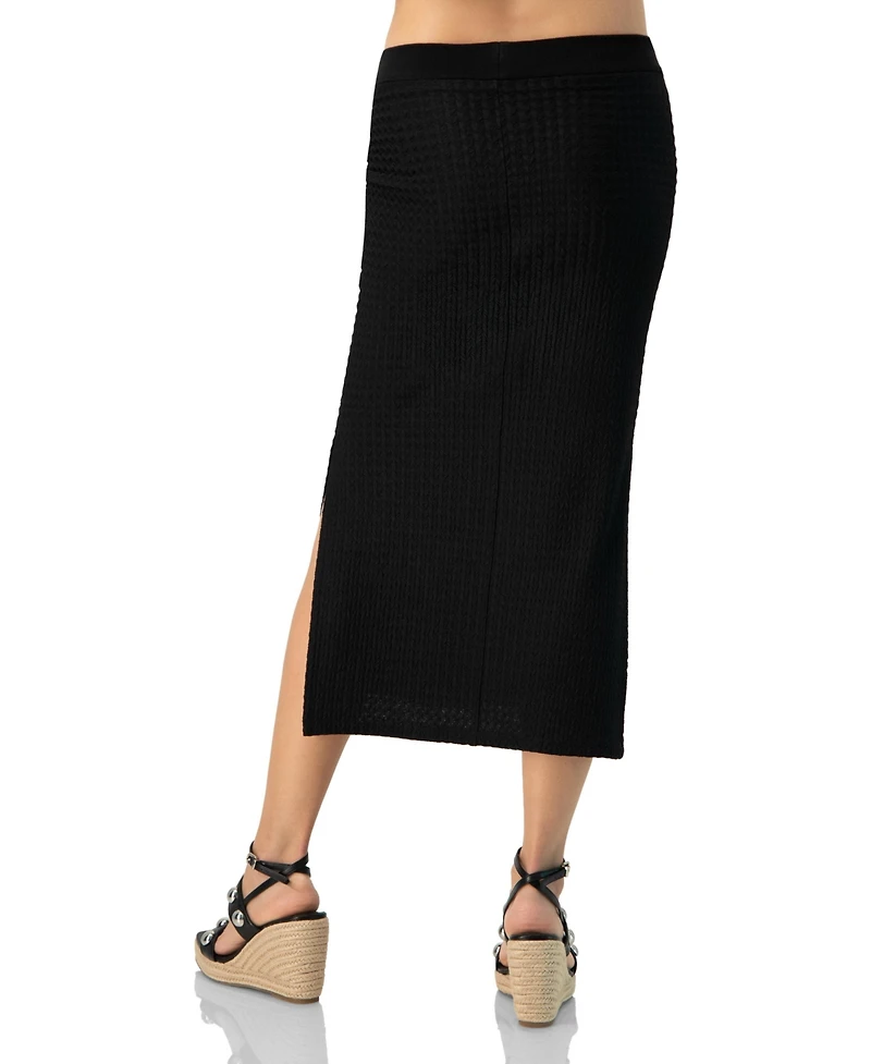 Ivonne Women's Midi Knit Skirt with Side Slits
