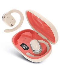 Quiksilver Open Ear Wireless Earbuds with Smart Digital Display and Over Hooks