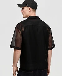 Mode of One Men's Boxy-Fit Short-Sleeve Mesh Shirt, Macy's Exclusive