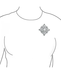 Bling Jewelry Statement Fashion Crystal Leaf Flower White Faux Pearl Brooch Pin Silver Plated