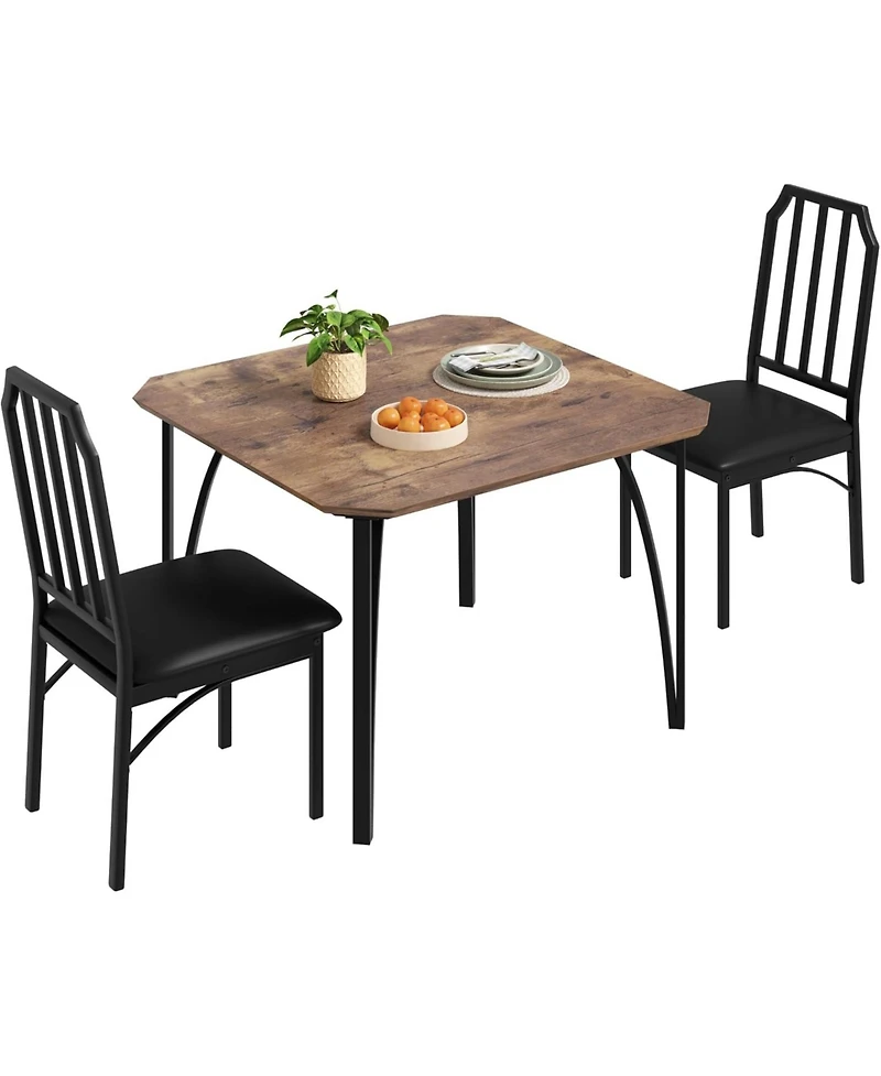 gaomon 5-Piece Dining Table Set for 4, Chamfer Design, Cushioned Chairs, Small Space Kitchen Table, Apartment Ready