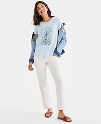 Style & Co Women's Printed Short-Sleeve Crewneck T-Shirt, Macy's Exclusive