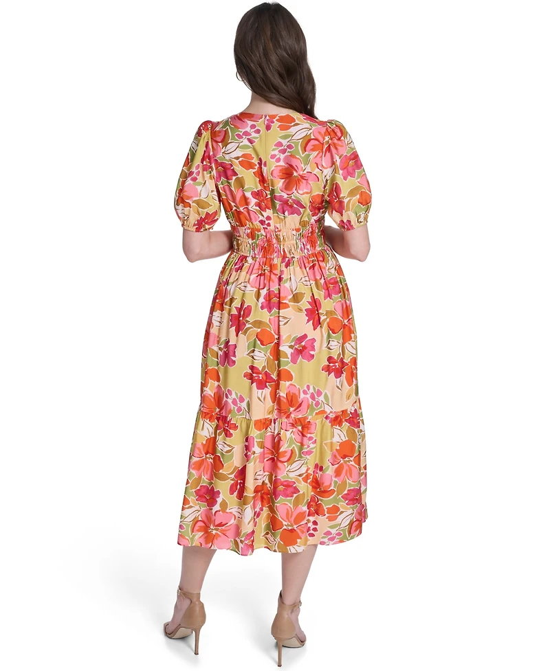 Vince Camuto Women's V-Neck Tiered Midi Dress