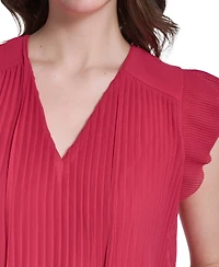 Vince Camuto Women's Flutter Sleeve V-Neck Mini Dress