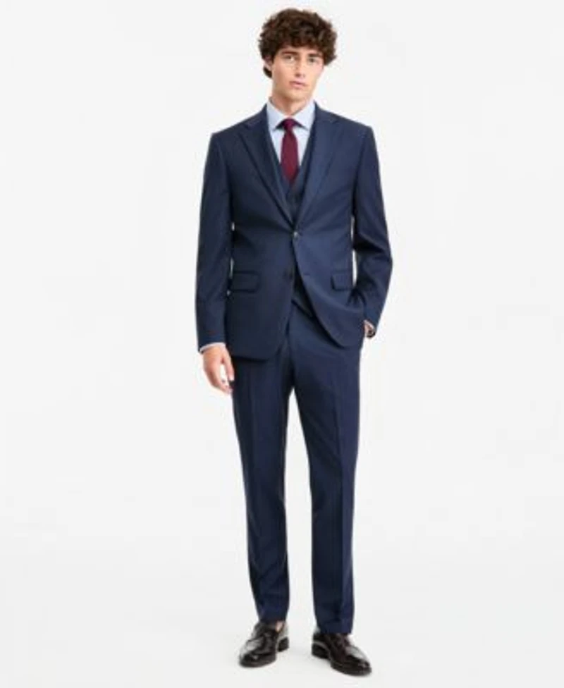 Tommy Hilfiger Mens Modern Fit Wool Th Flex Stretch Suit Separates With Vest