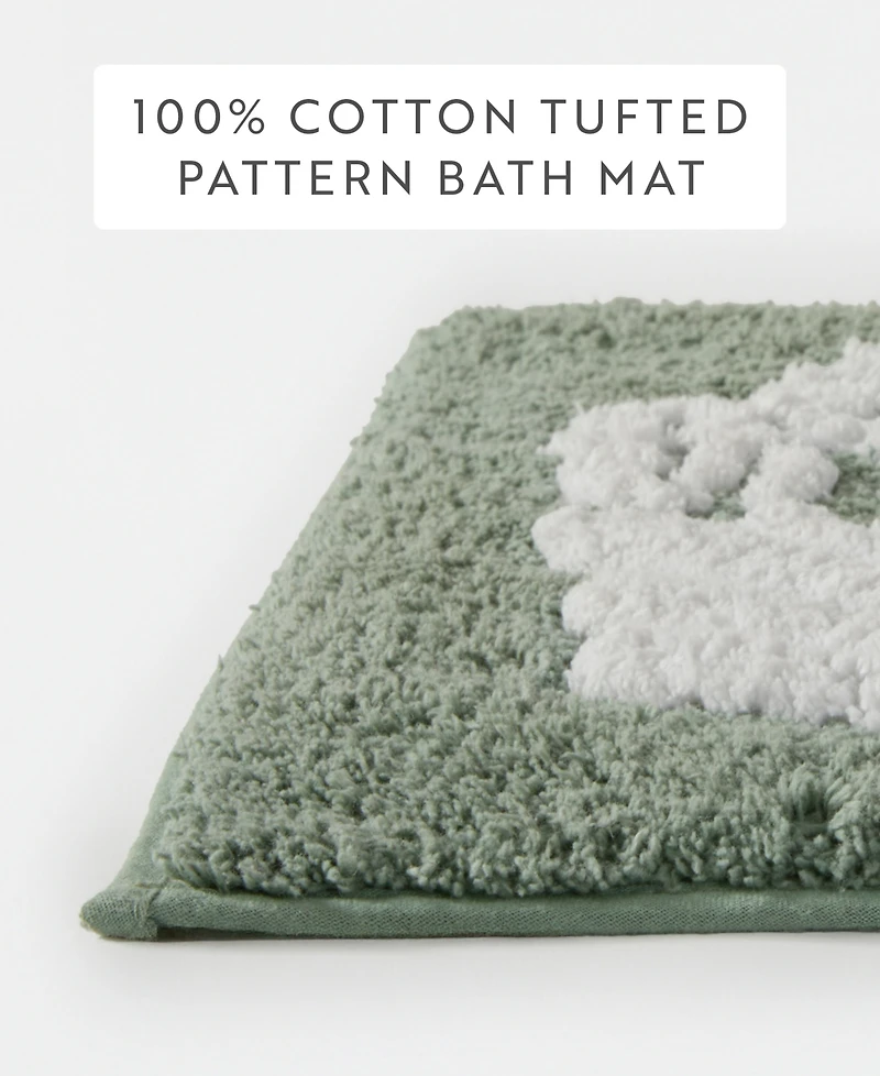ienjoy Home Floral Cotton Bath Mat, 24" x 17"