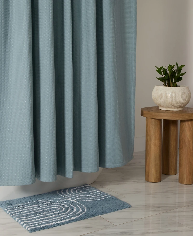 ienjoy Home Cotton Blend Waffle Shower Curtain, 72" x