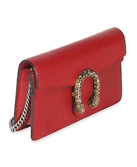 Pre-Owned Gucci Red Dollar Calfskin Crystal Super Mini Dionysus