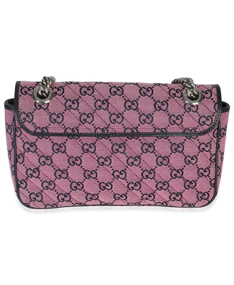 Pre-Owned Gucci Pink Gg Matelasse Diagonal Canvas Small Gg Marmont Shoulder Bag
