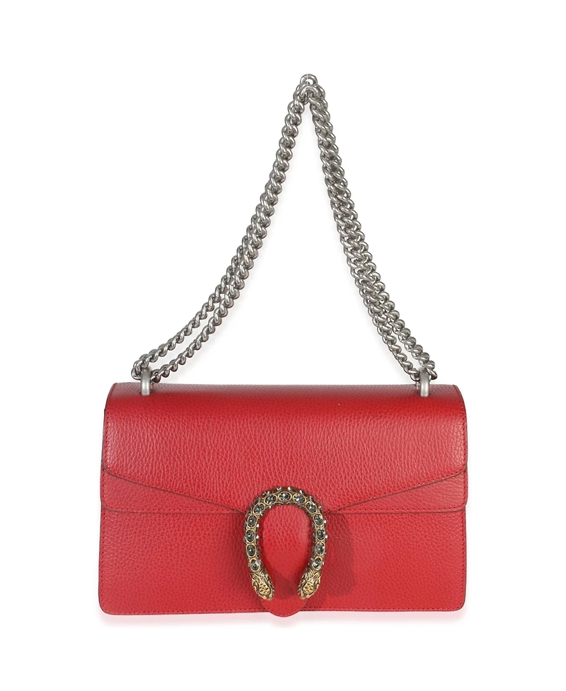 Pre-Owned Gucci Red Dollar Calfskin Small Dionysus Chain Bag