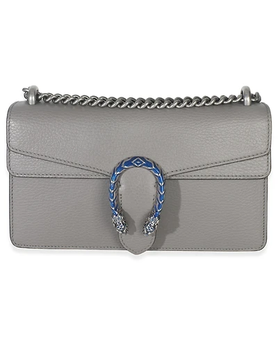 Pre-Owned Gucci Dusty Grey Pebbled Calfskin Small Dionysus Shoulder Bag