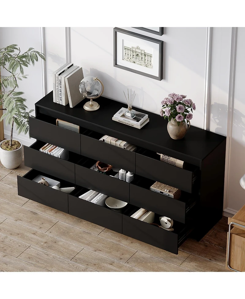 Famapy 9-Drawer Paint Finish Dresser Chest of Drawers