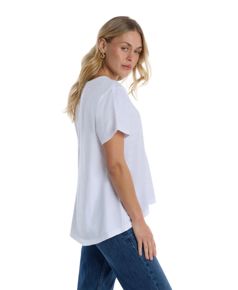 Wilt Women's Clothing Ruched Sleeve Tee