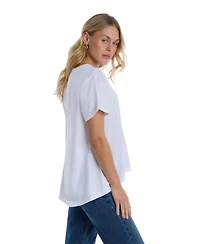 Wilt Women's Clothing Ruched Sleeve Tee