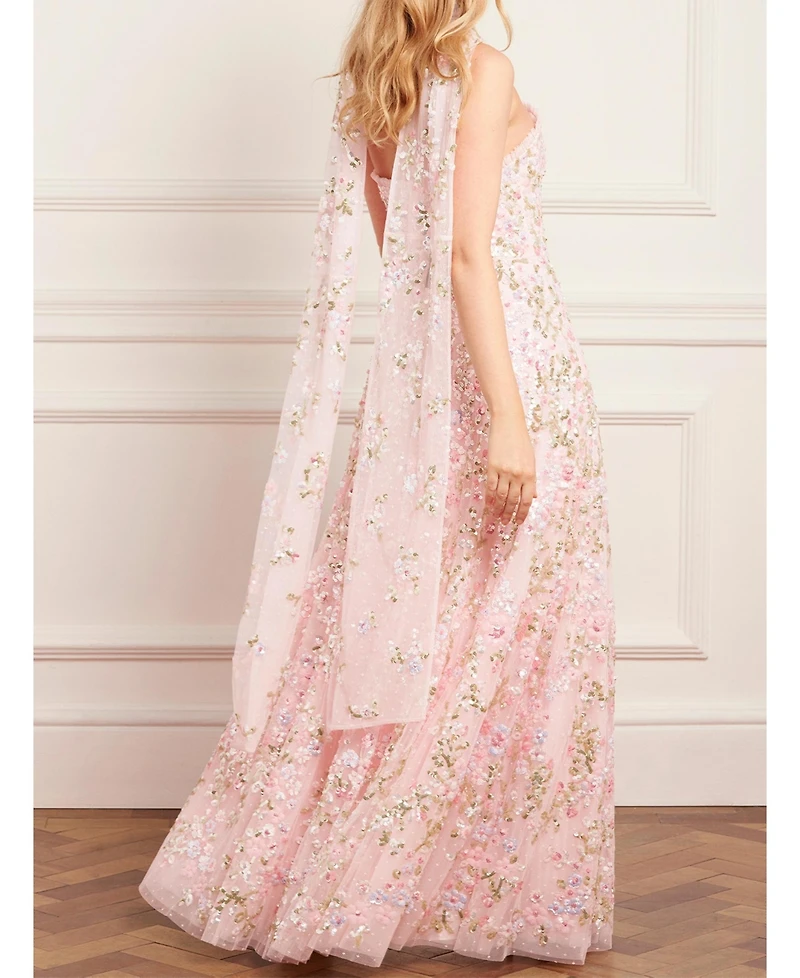 Needle & Thread Women's Dream Garland Strapless Gown