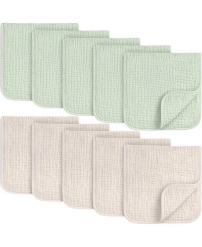 KeaBabies Kids 10-Pack Lyra Muslin Burp Cloths Boy, Girl, Soft Cotton Burping for Newborn 21"x10