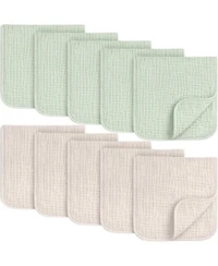 KeaBabies Kids 10-Pack Lyra Muslin Burp Cloths Boy, Girl, Soft Cotton Burping for Newborn 21"x10
