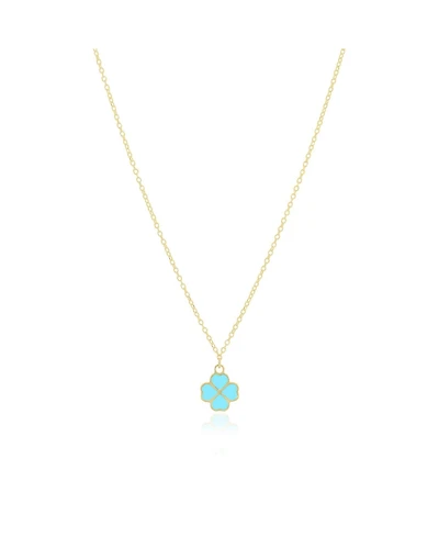 The Lovery Turquoise Lucky Clover Necklace 14K Gold