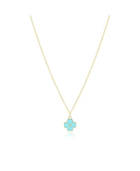 The Lovery Turquoise Lucky Clover Necklace 14K Gold