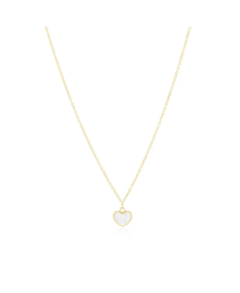 The Lovery Mini Mother of Pearl Single Heart Necklace 14K Gold