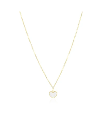The Lovery Mini Mother of Pearl Single Heart Necklace 14K Gold