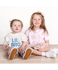 Sweet Wink Baby Boys Lil Bro Embroidered Patch Short Sleeve Romper