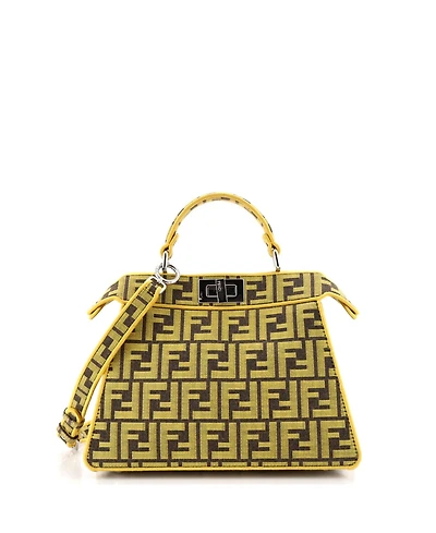 Pre-Owned Fendi Small x Frgmt Peekaboo ISeeU Bag Zucca Canvas