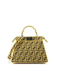 Pre-Owned Fendi Small x Frgmt Peekaboo ISeeU Bag Zucca Canvas