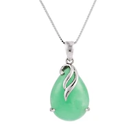 Macy's Green Jade Pendant Necklace in Sterling Silver