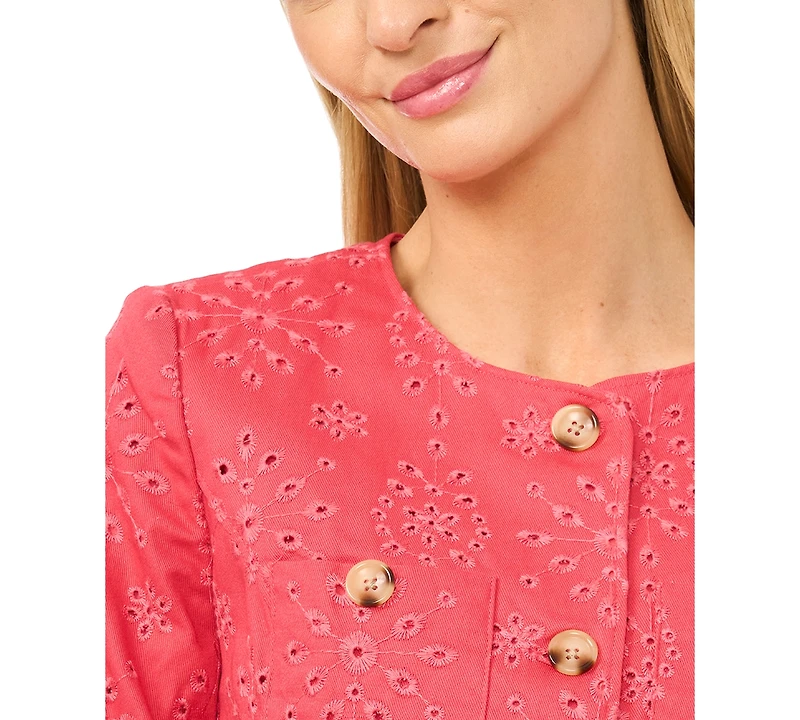 CeCe Women's Crew Neck Long-Sleeve Jacket