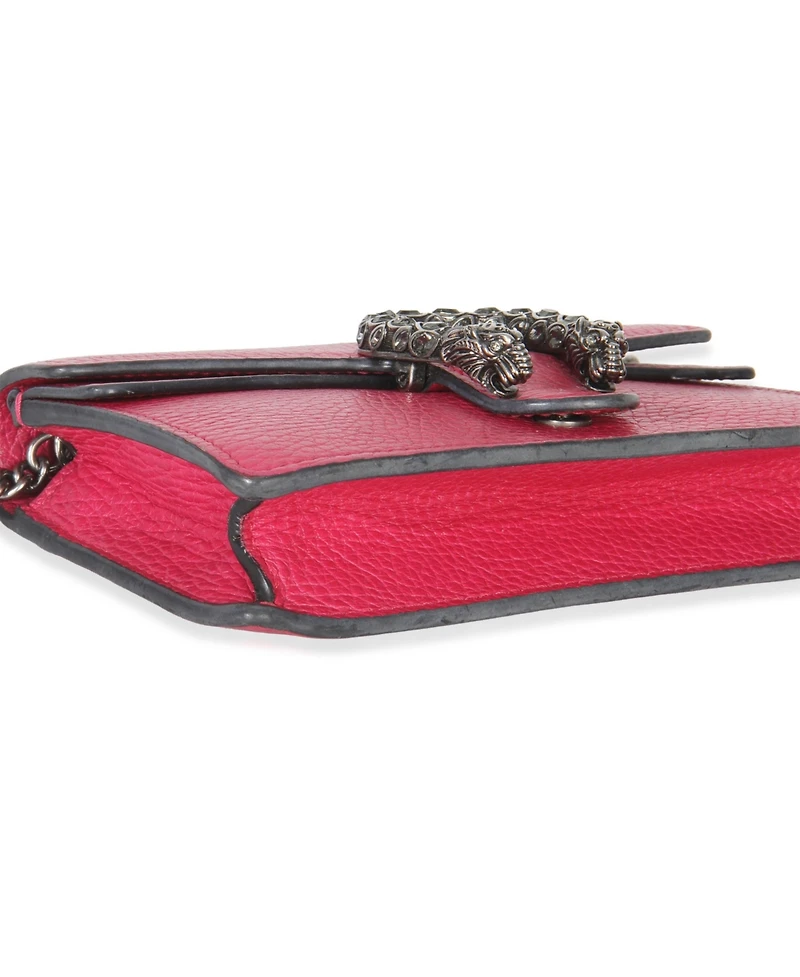 Pre-Owned Gucci Pink Dollar Calfskin Crystal Super Mini Dionysus Flap