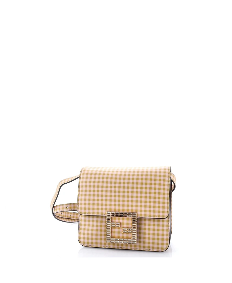 Pre-Owned Fendi Fab Shoulder Bag Printed Leather with Crystal Detail