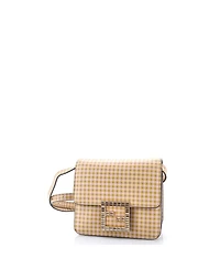 Pre-Owned Fendi Fab Shoulder Bag Printed Leather with Crystal Detail