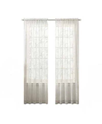 Ellis Curtain Brewster 100 Polyester Embroidered Sheer Rod Pocket Curtain Panel 52 X22 X 63 X22