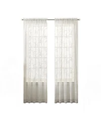 Ellis Curtain Brewster 100 Polyester Embroidered Sheer Rod Pocket Curtain Panel 52 X22 X 63 X22