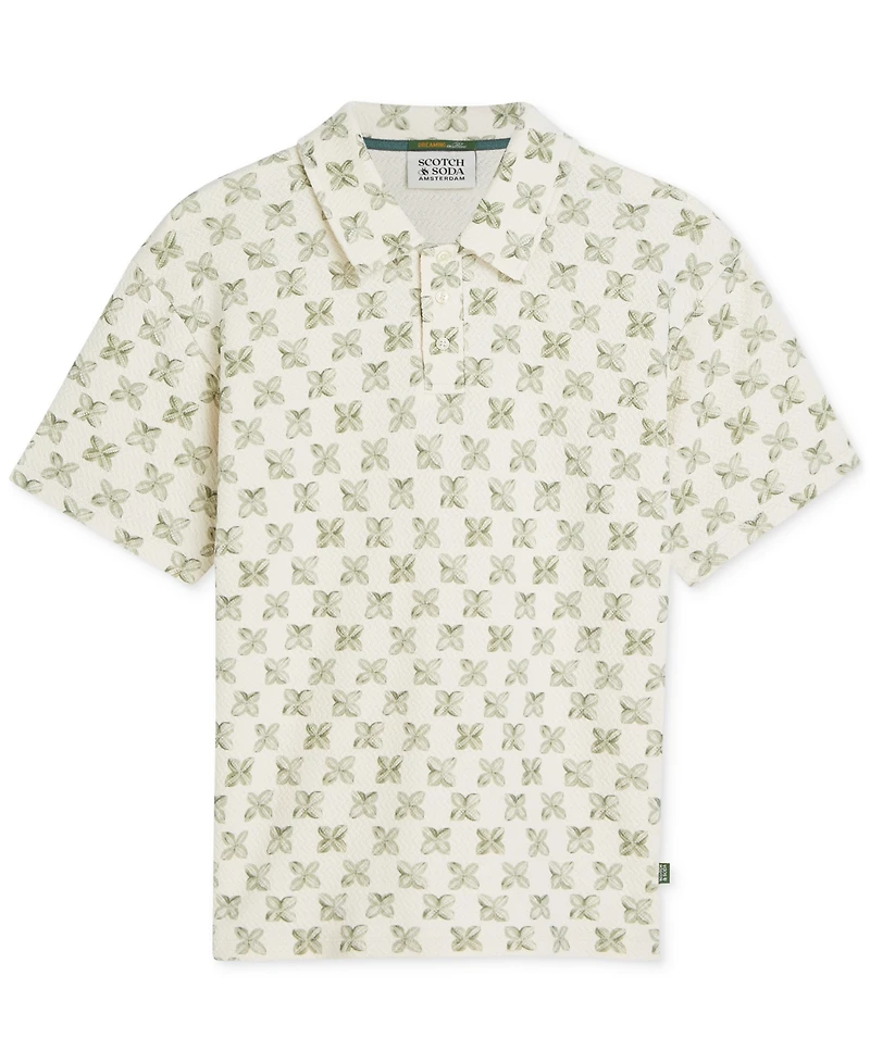 Scotch & Soda Men's Printed Short-Sleeve Polo T-Shirt