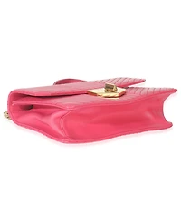 Pre-Owned Prada Pink Calfskin Turn Lock Chain Flap Bag
