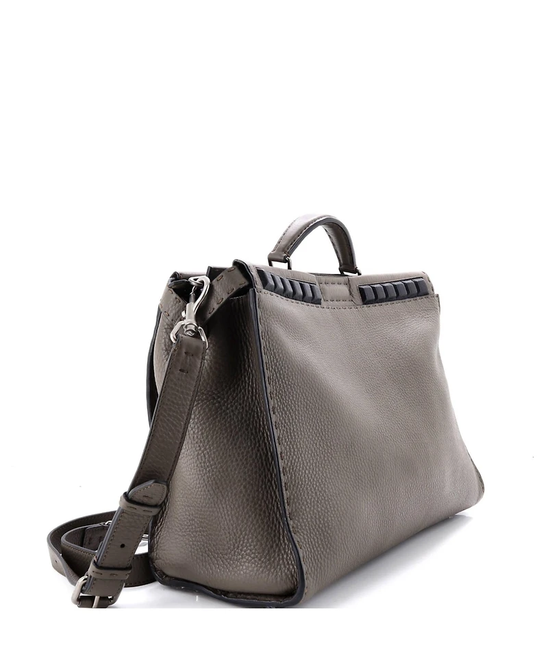 Pre-Owned Fendi Xl Selleria Peekaboo Bag Leather with Studded Detail